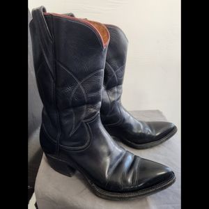 Vintage Black cowboy boots, leather